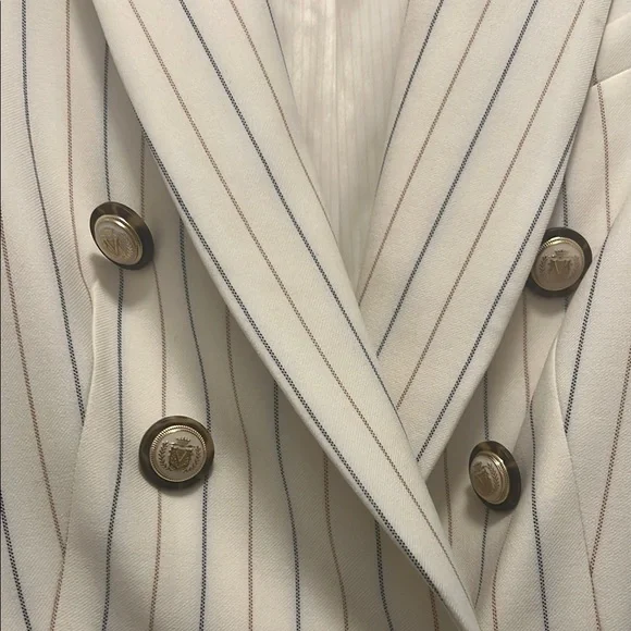 Veronica Beard White and Blue Pinstripe Blazer - Picture 3 of 5